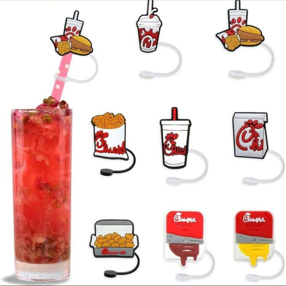 Chick-Fil-A 🍟 Inspired Stanley Cup Straw Topper 1Pc - Picture 2 of 4